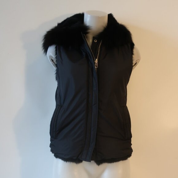 Women's Black Fur Vest - Picture 7 of 16